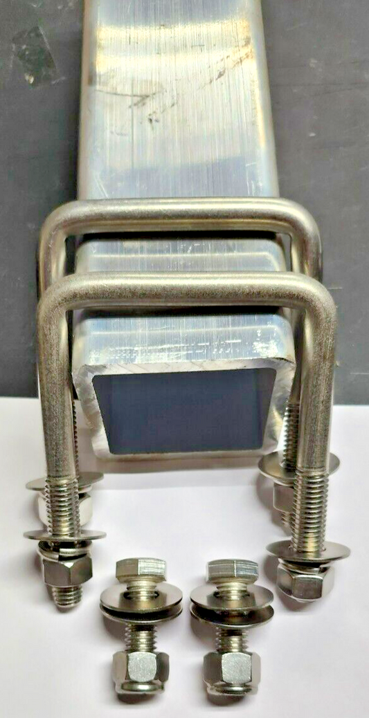 Boat Trailer Aluminum Crossmember V-Bend Square Tube 3" x 3" x 80" Complete Kit