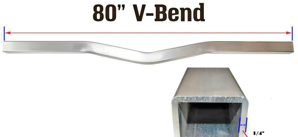 Boat Trailer Aluminum Crossmember V-Bend Square Tube 3" x 3" x 80" Complete Kit