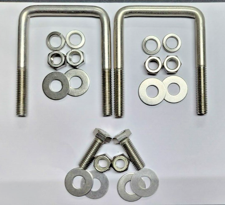 Boat Trailer Aluminum Crossmember V-Bend Square Tube 3" x 3" x 80" Complete Kit