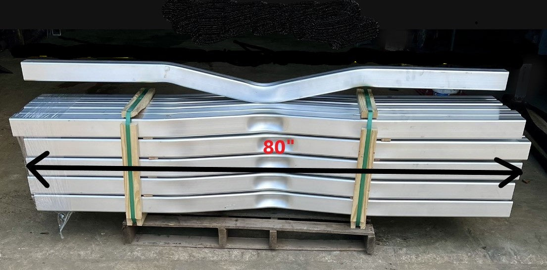 Boat Trailer Aluminum Crossmember V-Bend Square Tube 3" x 3" x 80" Complete Kit