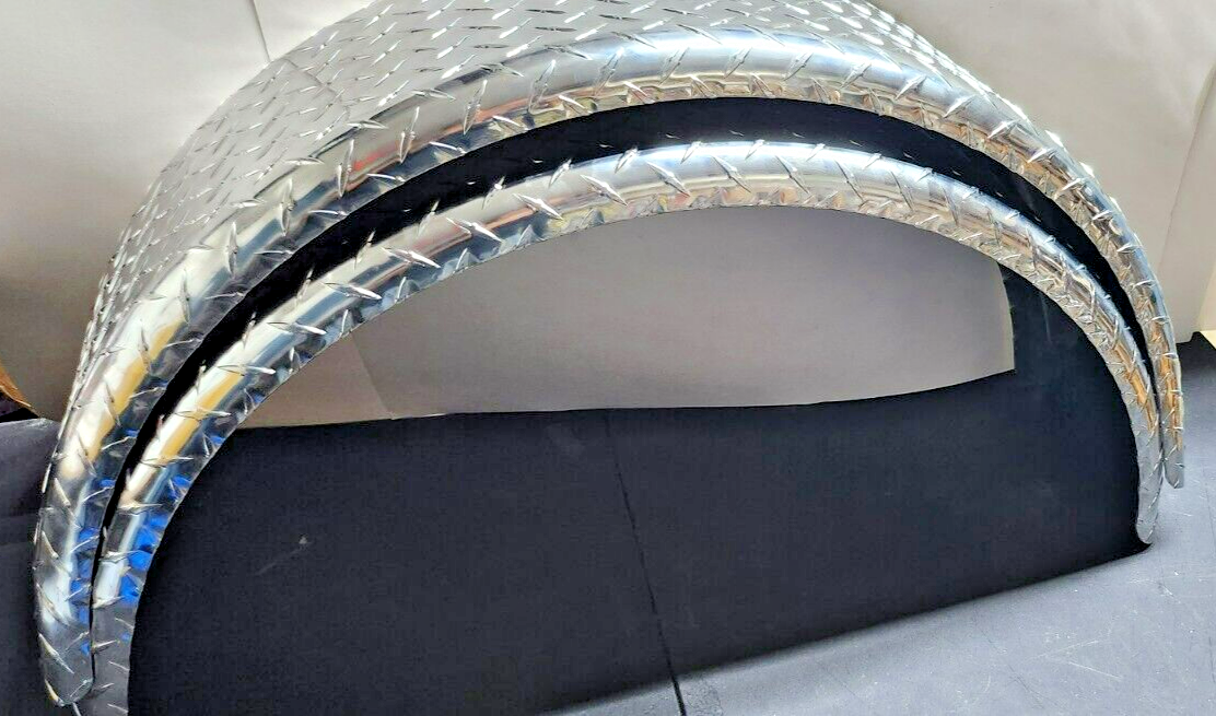 (2) Aluminum Diamond Plate Trailer Fender Boat Fender 9" x 31" x 15" 12 Gauge