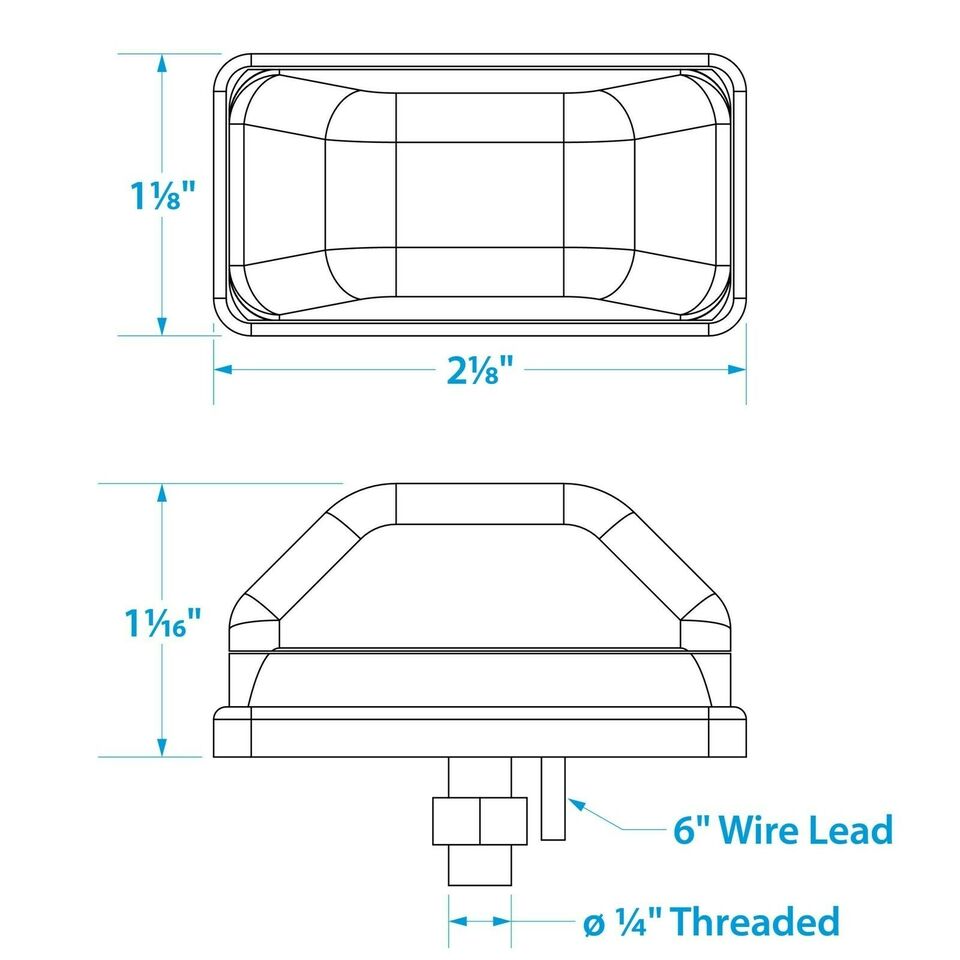 LED Stud Mount Side Marker/Clearance Light Red Boat Trailer