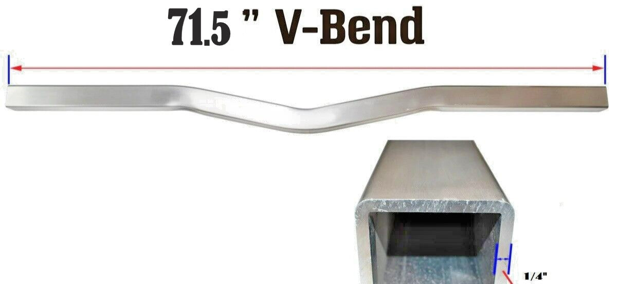 Boat Trailer Aluminum Crossmember V-Bend Square Tube Crossbar 3" x 3" x 71.5"